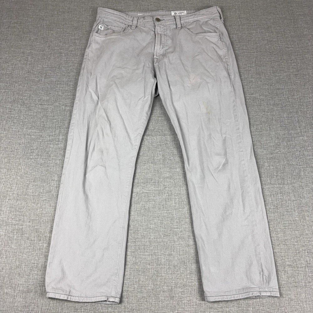 AG Adriano Goldschmied Everett Jeans Mens 34x28 Gray Slim Straight Denim USA